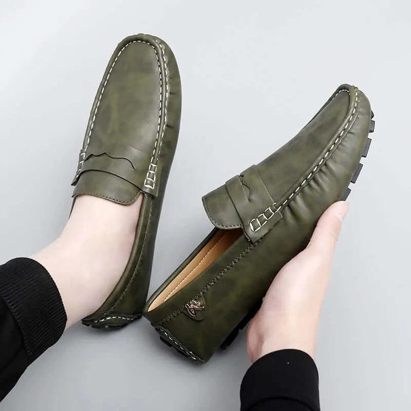 Men's Leather Penny Loafers - Smart Casual Shoes