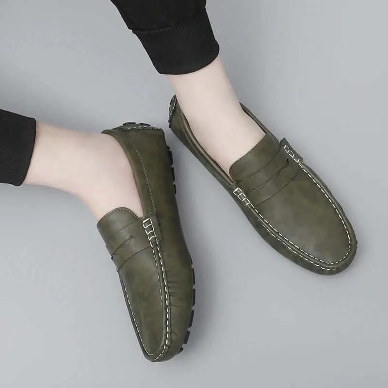 Men's Leather Penny Loafers - Smart Casual Shoes