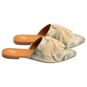 Milonga Flat Mules  Green