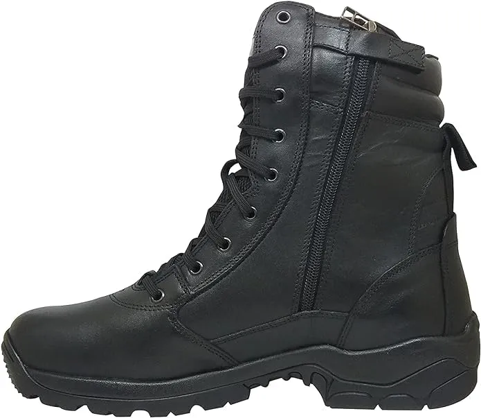 QUIVE SEGA Combat 3.O Mid-Calf Black Leather Boots