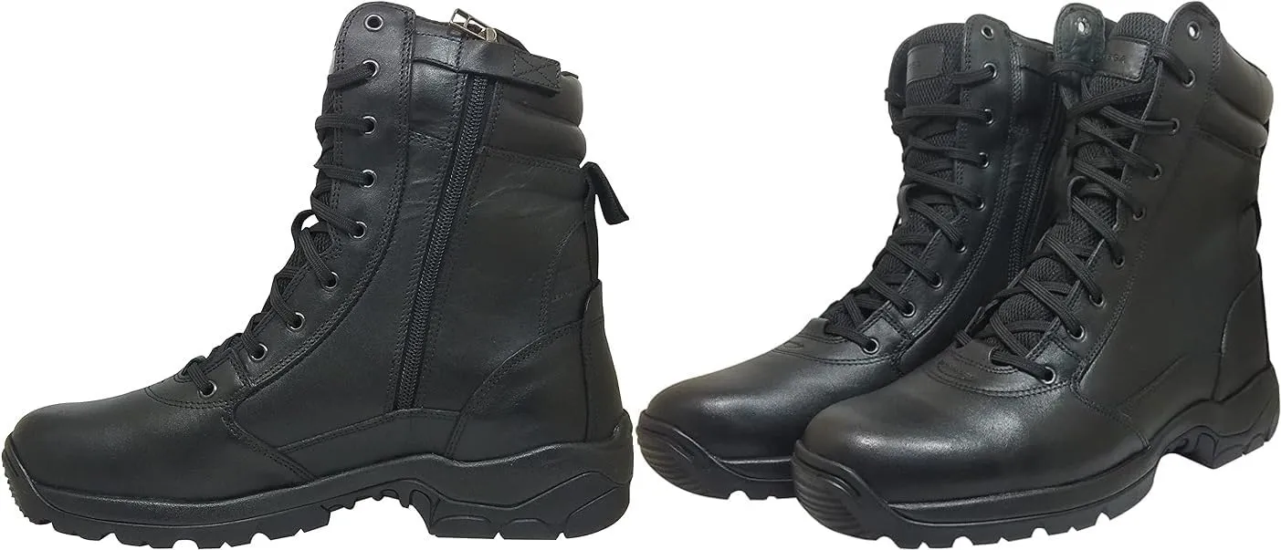 QUIVE SEGA Combat 3.O Mid-Calf Black Leather Boots