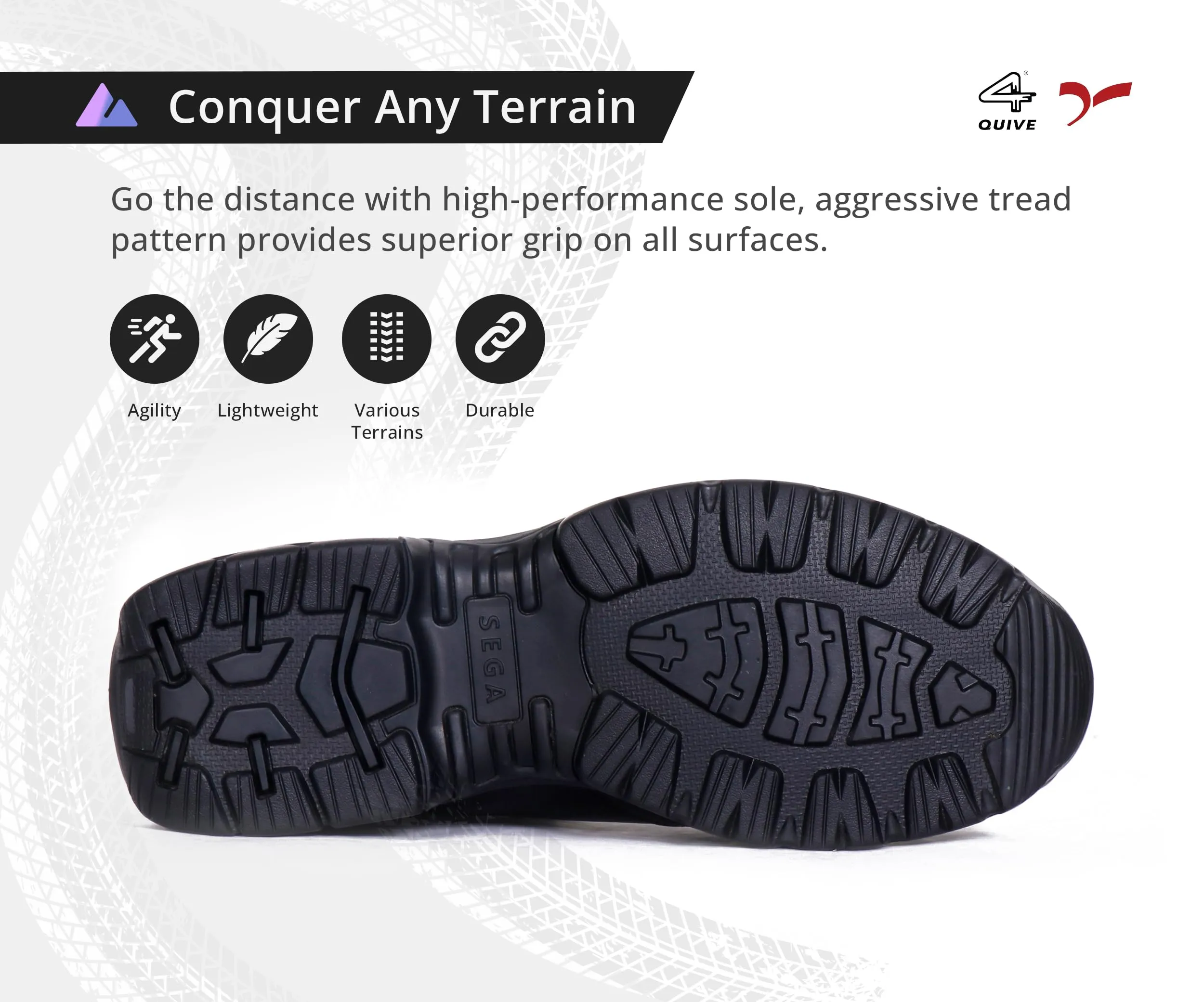 QUIVE SEGA Combat 3.O Mid-Calf Black Leather Boots