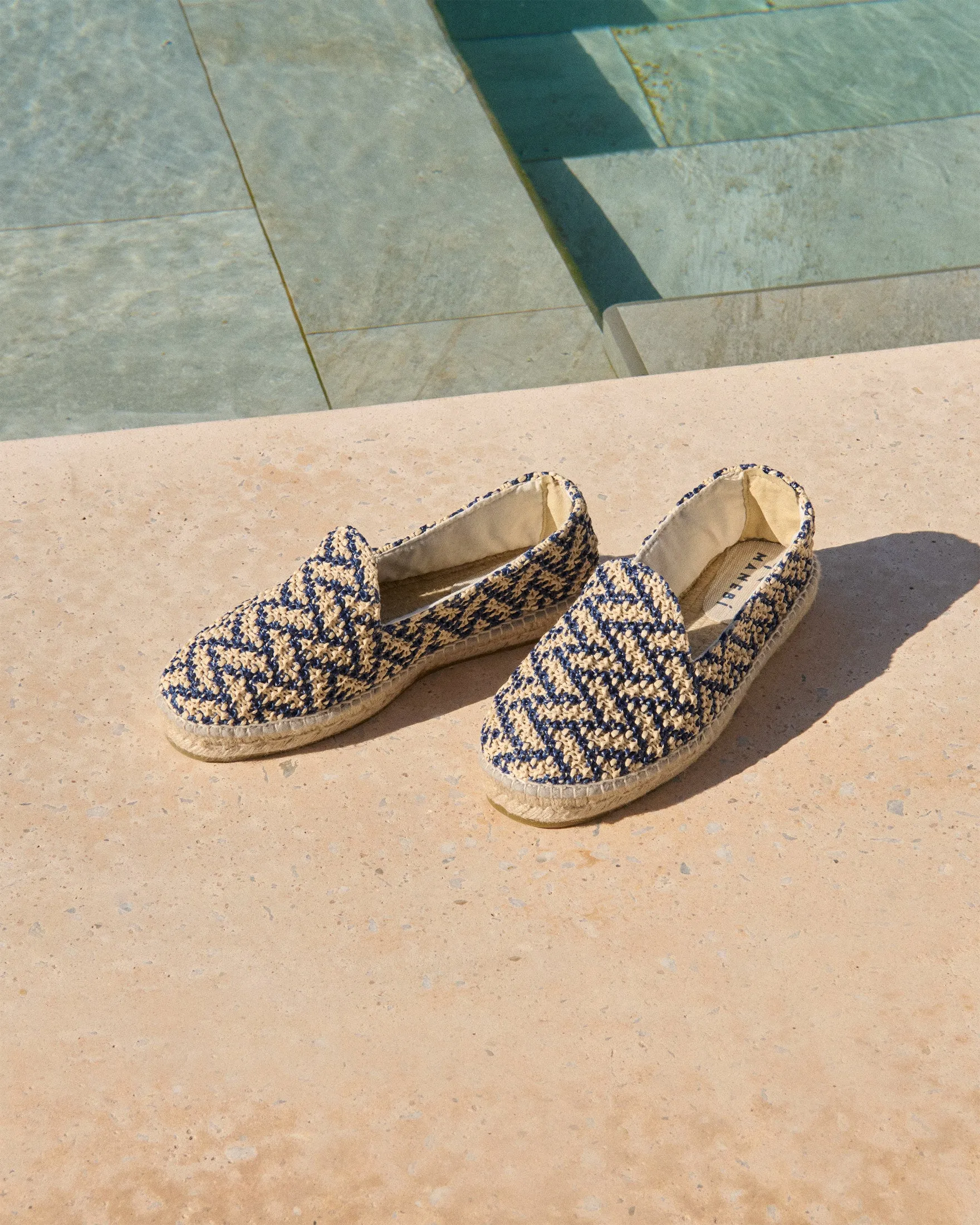 Raffia Zig-Zag Espadrilles - G26C0 - Yucatán Navy Blue And Natural