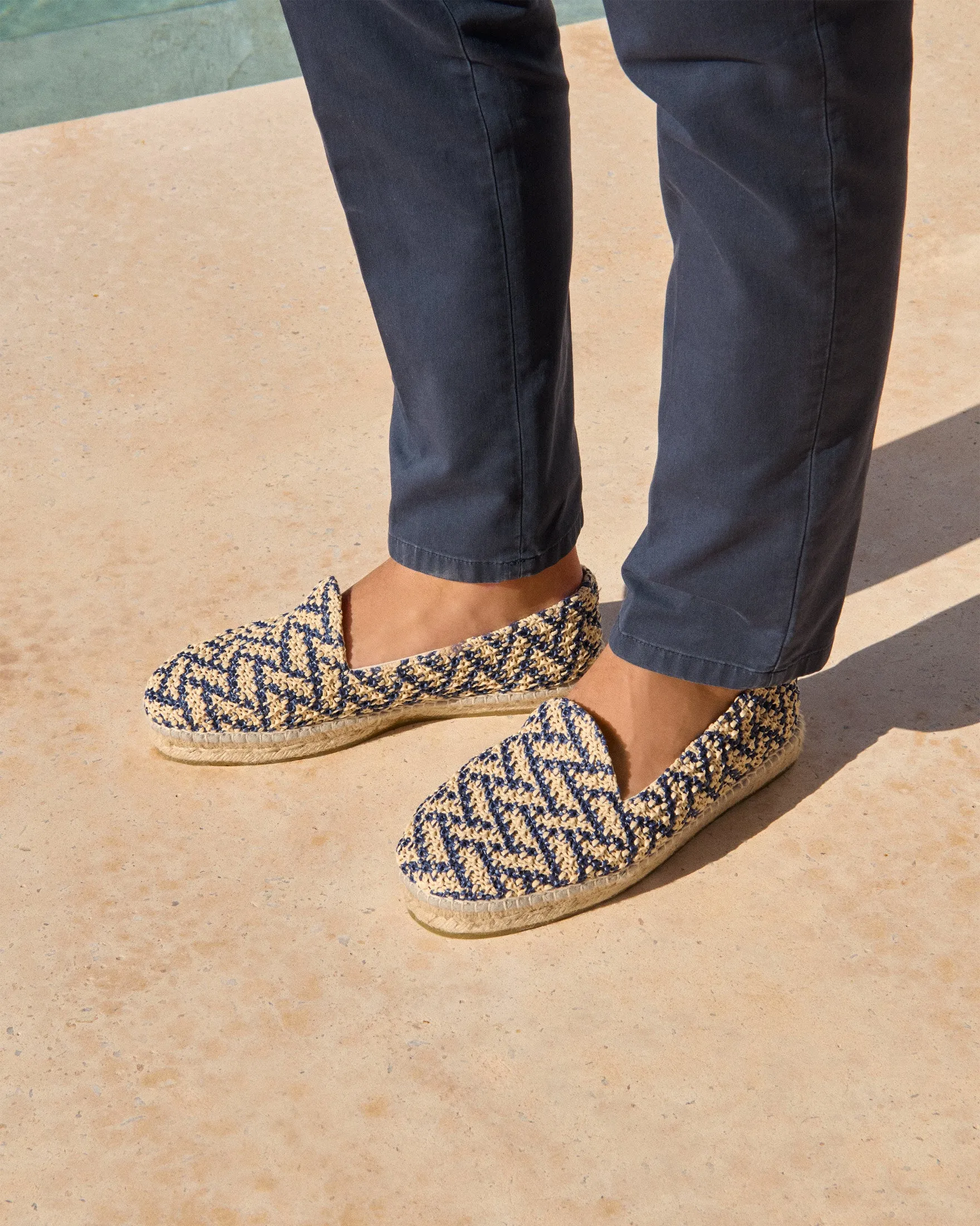Raffia Zig-Zag Espadrilles - G26C0 - Yucatán Navy Blue And Natural
