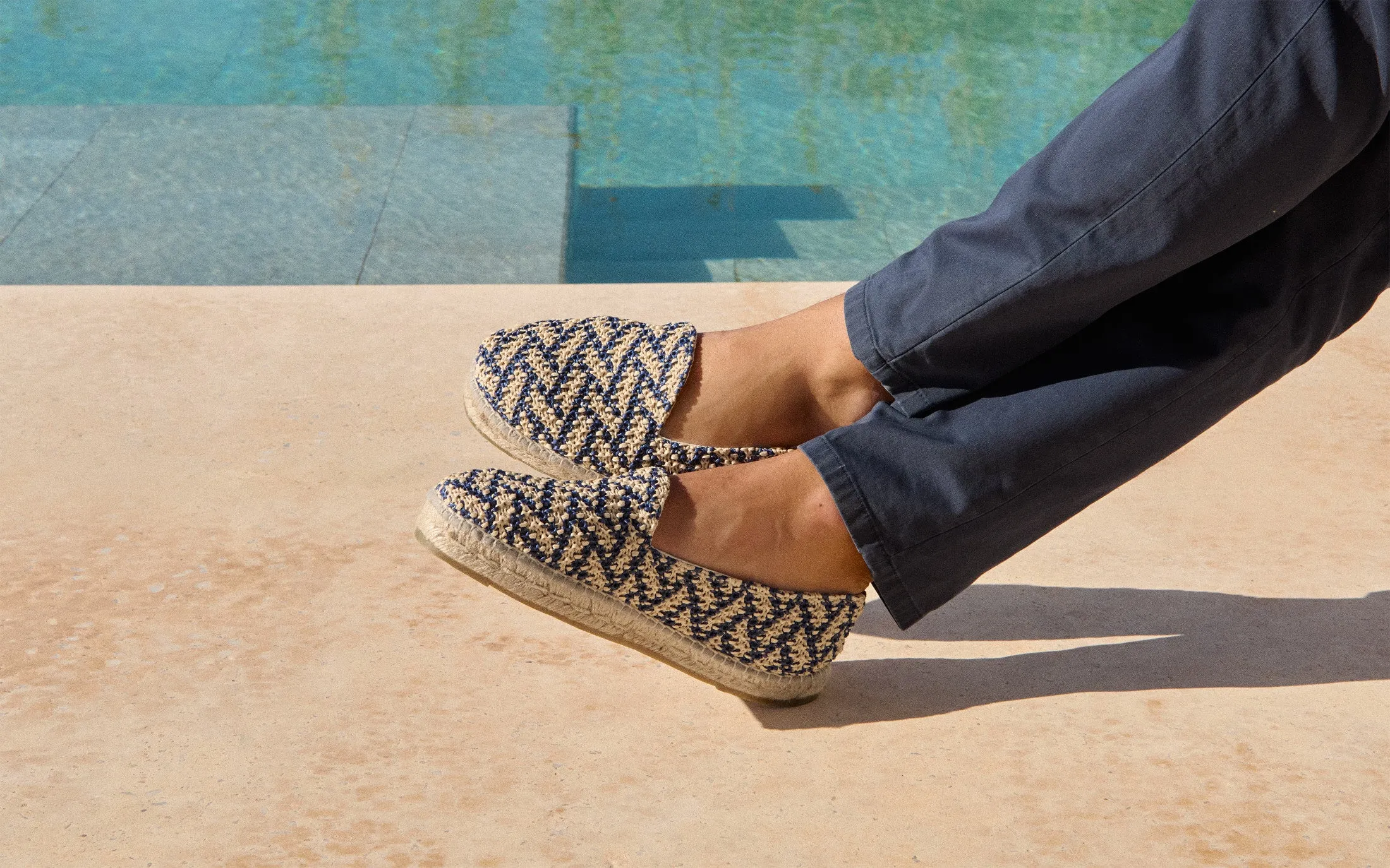 Raffia Zig-Zag Espadrilles - G26C0 - Yucatán Navy Blue And Natural
