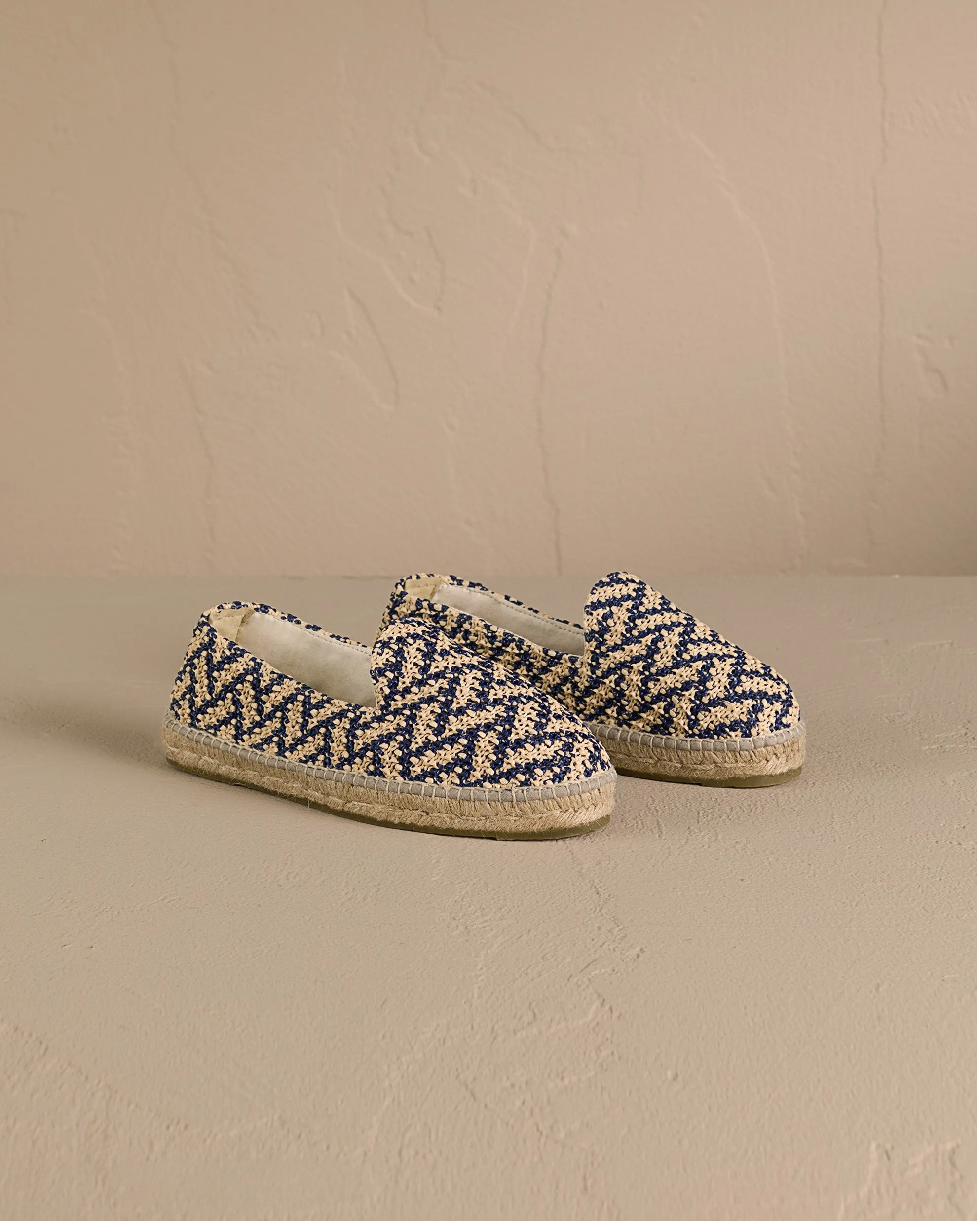 Raffia Zig-Zag Espadrilles - G26C0 - Yucatán Navy Blue And Natural