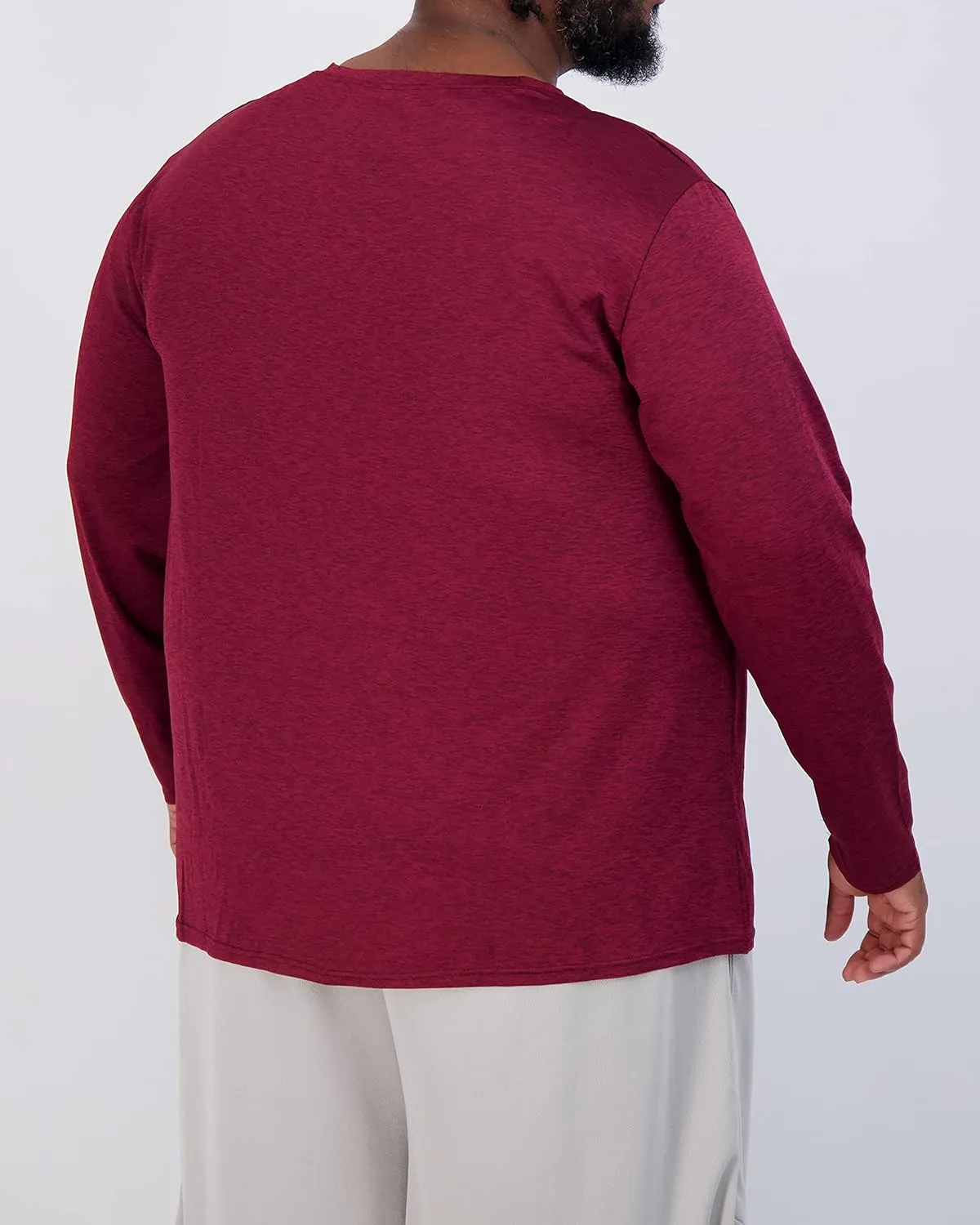Real Essentials 3 Pack: Men??s Big & Tall Tech Stretch Long-Sleeve & Short-Sleeve Dry-Fit T-Shirt (3XT-5XT)