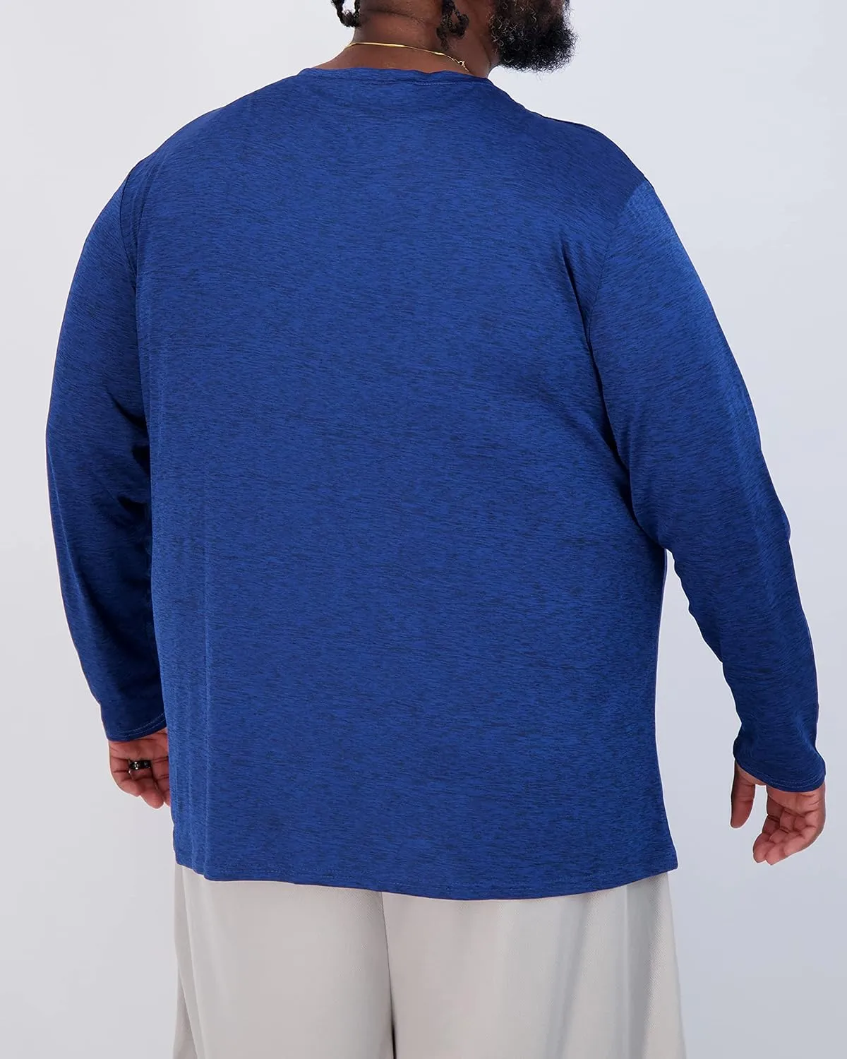 Real Essentials 3 Pack: Men??s Big & Tall Tech Stretch Long-Sleeve & Short-Sleeve Dry-Fit T-Shirt (3XT-5XT)