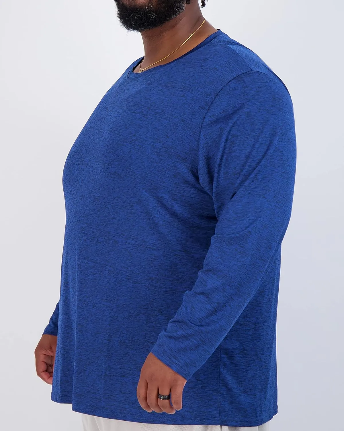 Real Essentials 3 Pack: Men??s Big & Tall Tech Stretch Long-Sleeve & Short-Sleeve Dry-Fit T-Shirt (3XT-5XT)