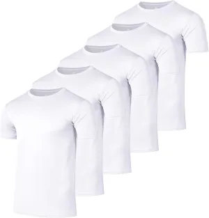 Real Essentials 5 Pack Men??s Active Quick Dry Mesh Crew Neck T Shirts | Athletic Short Sleeve Tee (Available in Big & Tall)