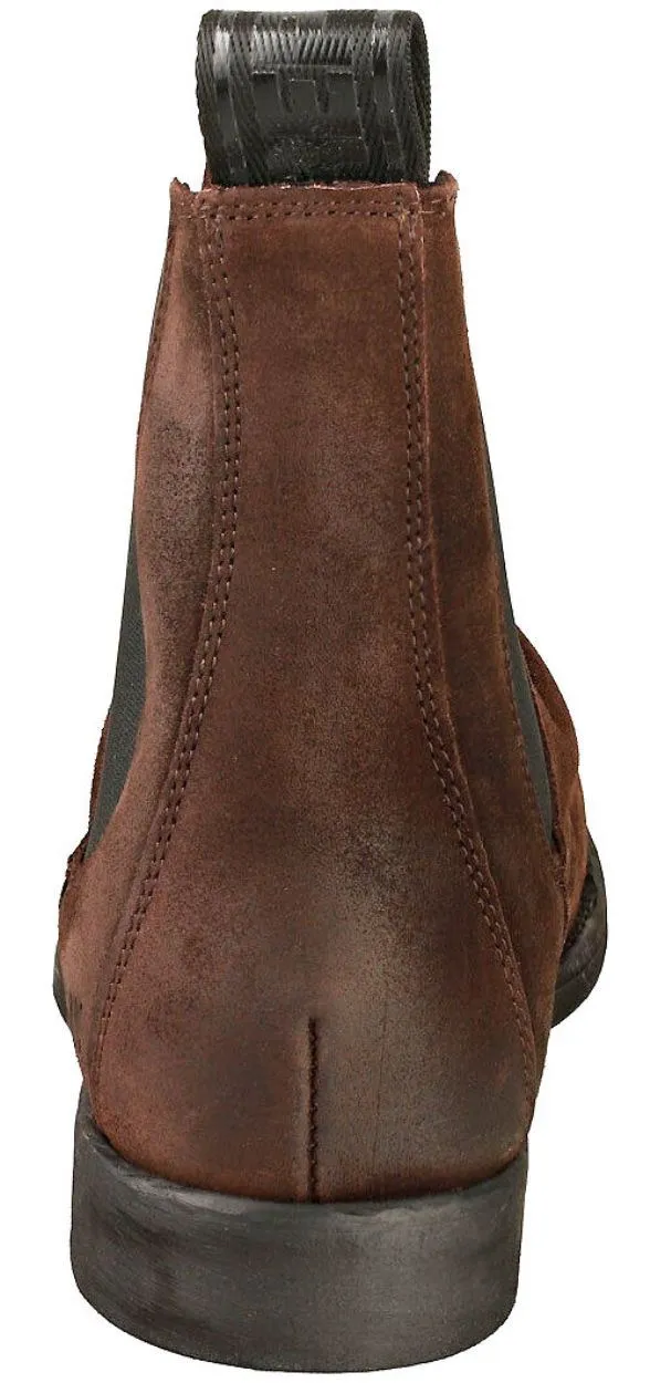Replay City Dark Brown Mens Suede Chelsea Ankle Boots