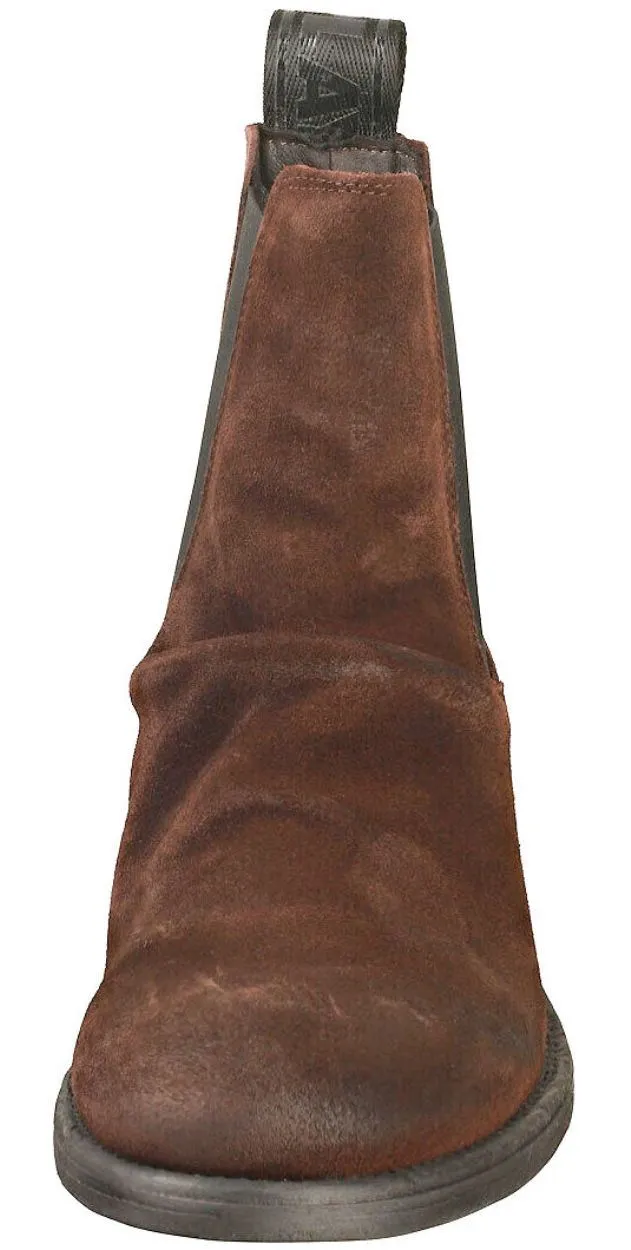 Replay City Dark Brown Mens Suede Chelsea Ankle Boots