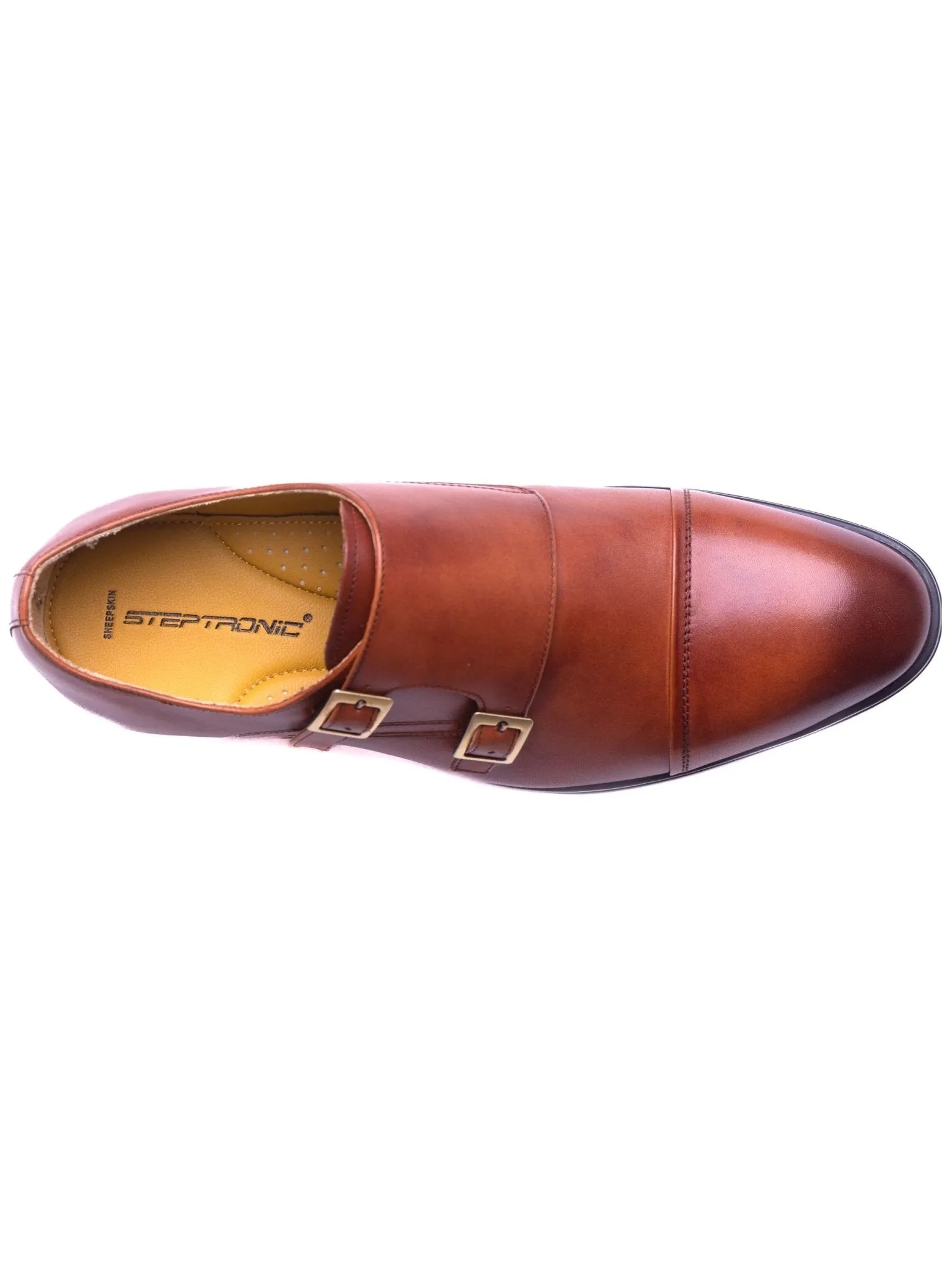 Steptronic - Fresno Mens Shoes / Leather Mens double buckle monk