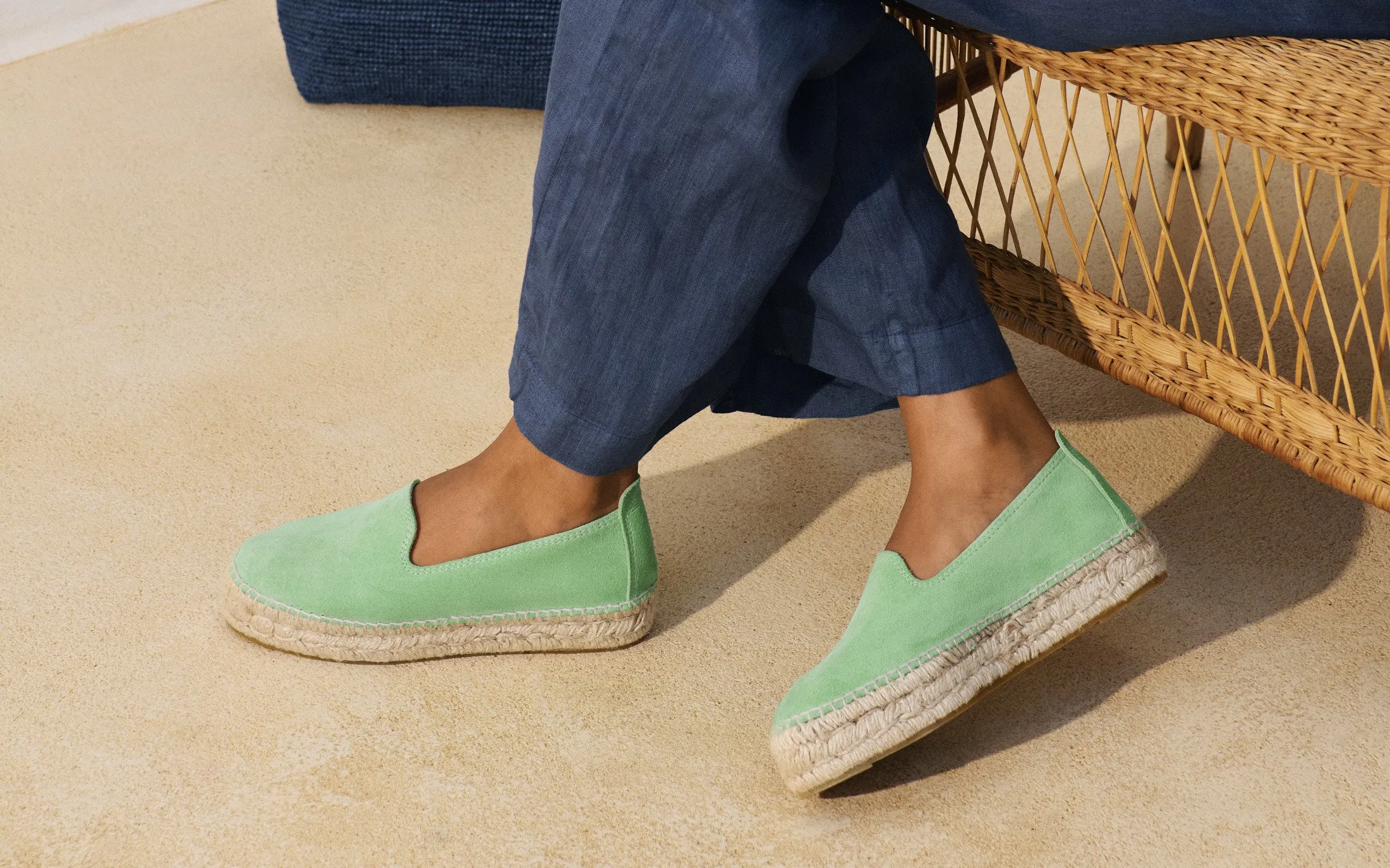 Suede Double Sole Espadrilles - R77D0 - Hamptons Pastel Mint