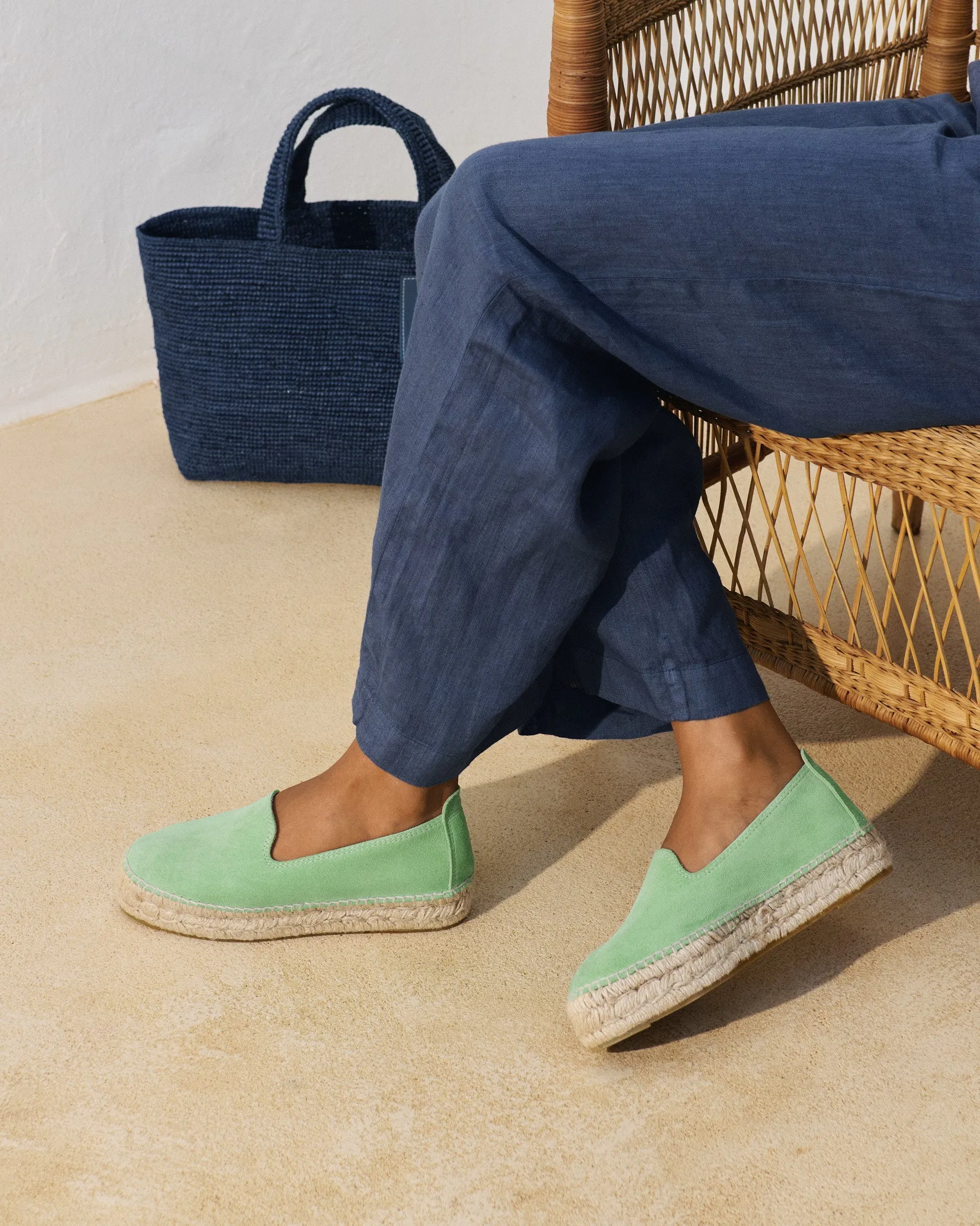 Suede Double Sole Espadrilles - R77D0 - Hamptons Pastel Mint
