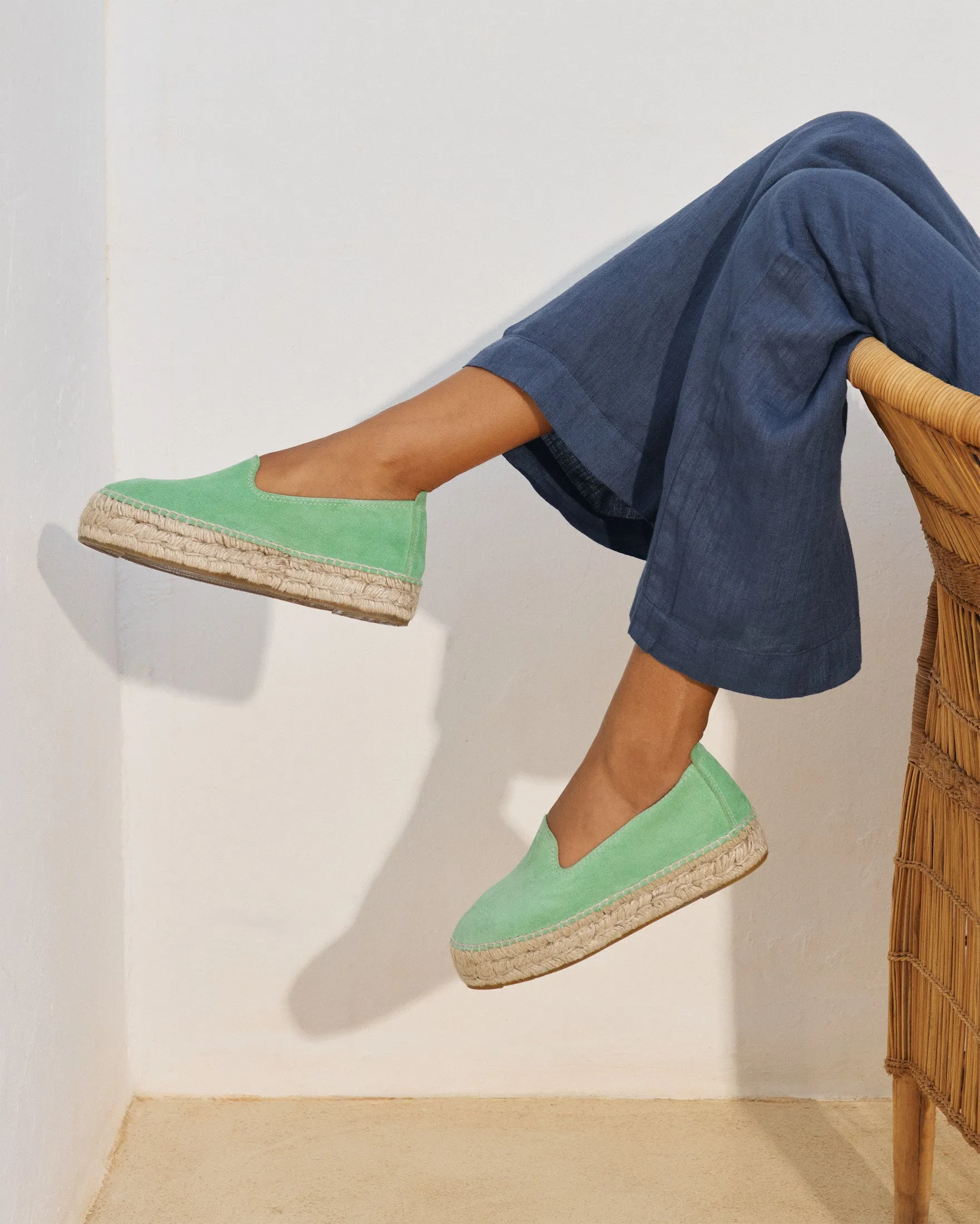 Suede Double Sole Espadrilles - R77D0 - Hamptons Pastel Mint