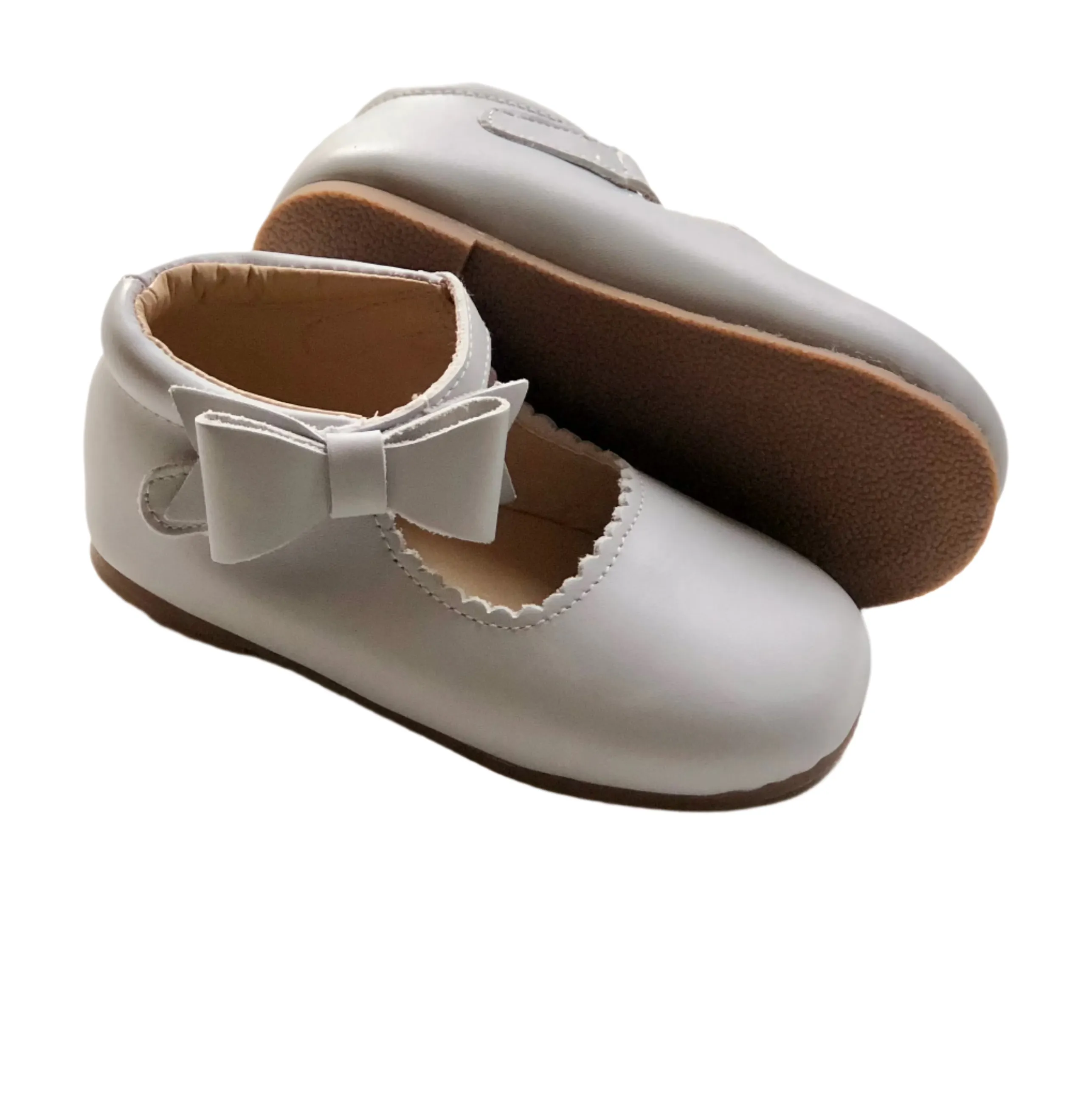 Sweet Mary Janes - Dover Grey - Hard Soles