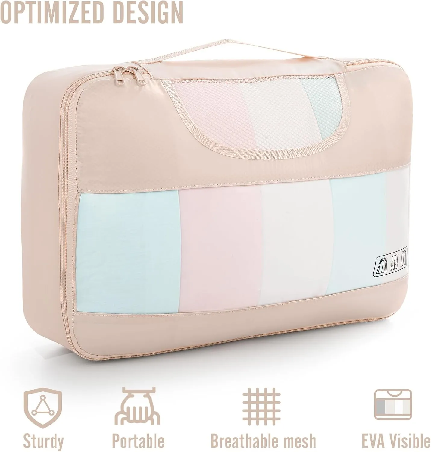 Veken 8 Set Packing Cubes for Travel, Beach Vacation Essentials Accessories for Cruise Ship, Suitcase Organizer Bags for Luggage with Hanging Toiletry & Shoe Bag, Birthday Gifts for Women Mom Her